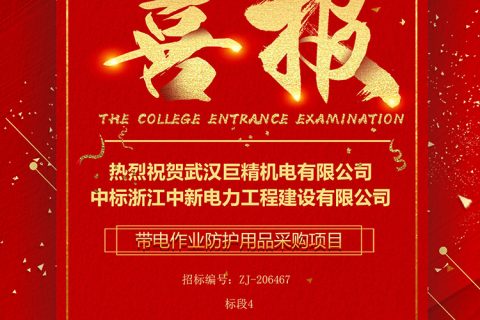 热烈祝贺尊龙凯时官网网址中标浙江中新电力工程建设有限公司 带电作业防护用品采购项目